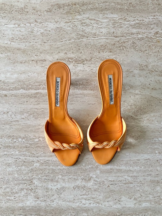 Shoes - Vintage Manolo Blahnik Twist Strap Sandal Heels